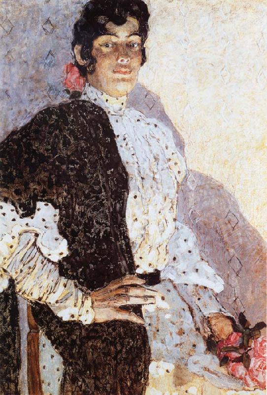 Alexander Yakovlevich GOLOVIN The Woman of spanish had on a shawl Black